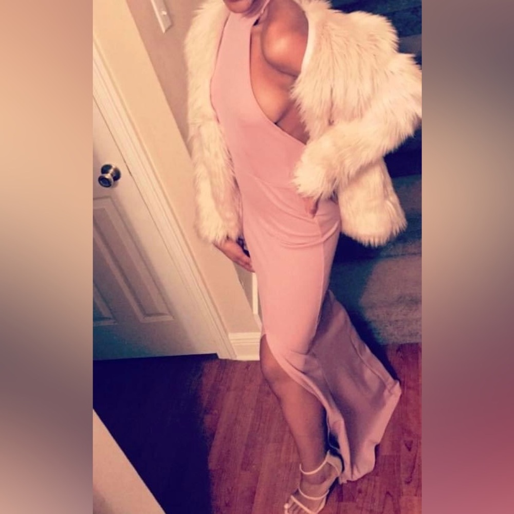 Mauve halter maxi dress